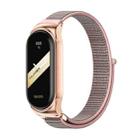 For Xiaomi Mi Band 8 Mijobs CS Case Breathable Nylon Loop Watch Band(Pink Rose Gold) - 1