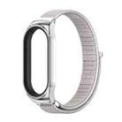 For Xiaomi Mi Band 8 Mijobs CS Case Breathable Nylon Loop Watch Band(Sea Shell Silver) - 1