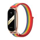 For Xiaomi Mi Band 8 Mijobs Plus Case Breathable Nylon Loop Watch Band(Rainbow Rose Gold) - 1