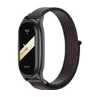 For Xiaomi Mi Band 8 Mijobs Plus Case Breathable Nylon Loop Watch Band(Black Red) - 1