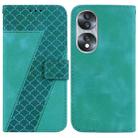 For Honor 70 7-shaped Embossed Leather Phone Case(Green) - 1