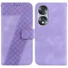 For Honor 70 Seven-shaped Embossed Leather Phone Case(Purple) - 1