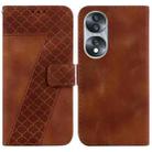 For Honor 70 Seven-shaped Embossed Leather Phone Case(Brown) - 1