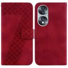 For Honor 70 Seven-shaped Embossed Leather Phone Case(Red) - 1