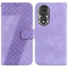 For Honor 80 7-shaped Embossed Leather Phone Case(Purple) - 1