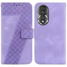 For Honor 80 Seven-shaped Embossed Leather Phone Case(Purple) - 1