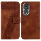 For Honor 80 7-shaped Embossed Leather Phone Case(Brown) - 1