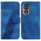 For Honor 80 Seven-shaped Embossed Leather Phone Case(Blue) - 1