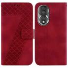 For Honor 80 Seven-shaped Embossed Leather Phone Case(Red) - 1