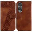 For Honor 80 Pro Seven-shaped Embossed Leather Phone Case(Brown) - 1