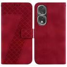 For Honor 80 Pro Seven-shaped Embossed Leather Phone Case(Red) - 1