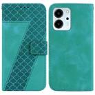 For Honor 80 SE 7-shaped Embossed Leather Phone Case(Green) - 1