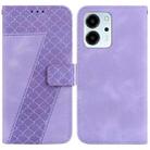 For Honor 80 SE Seven-shaped Embossed Leather Phone Case(Purple) - 1