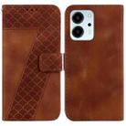 For Honor 80 SE 7-shaped Embossed Leather Phone Case(Brown) - 1