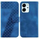 For Honor 80 SE Seven-shaped Embossed Leather Phone Case(Blue) - 1