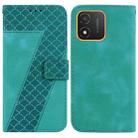 For Honor X5 7-shaped Embossed Leather Phone Case(Green) - 1
