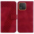 For Honor X5 Seven-shaped Embossed Leather Phone Case(Red) - 1