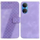 For Honor X7 Seven-shaped Embossed Leather Phone Case(Purple) - 1