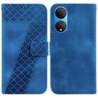 For Honor X7 Seven-shaped Embossed Leather Phone Case(Blue) - 1