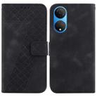 For Honor X7 7-shaped Embossed Leather Phone Case(Black) - 1