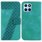 For Honor X8 5G Seven-shaped Embossed Leather Phone Case(Green) - 1