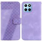 For Honor X8 5G Seven-shaped Embossed Leather Phone Case(Purple) - 1