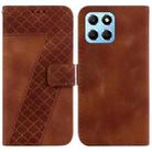 For Honor X8 5G Seven-shaped Embossed Leather Phone Case(Brown) - 1