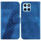 For Honor X8 5G 7-shaped Embossed Leather Phone Case(Blue) - 1