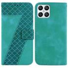 For Honor X8 7-shaped Embossed Leather Phone Case(Green) - 1