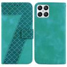 For Honor X8 Seven-shaped Embossed Leather Phone Case(Green) - 1