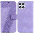 For Honor X8 Seven-shaped Embossed Leather Phone Case(Purple) - 1