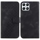 For Honor X8 Seven-shaped Embossed Leather Phone Case(Black) - 1