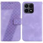 For Honor X8a Seven-shaped Embossed Leather Phone Case(Purple) - 1