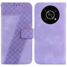 For Honor X9 5G 7-shaped Embossed Leather Phone Case(Purple) - 1