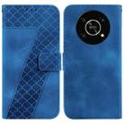 For Honor X9 5G Seven-shaped Embossed Leather Phone Case(Blue) - 1