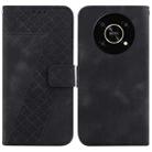 For Honor X9 5G 7-shaped Embossed Leather Phone Case(Black) - 1