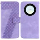 For Honor X9a Seven-shaped Embossed Leather Phone Case(Purple) - 1