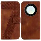 For Honor X9a Seven-shaped Embossed Leather Phone Case(Brown) - 1