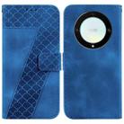 For Honor X9a 7-shaped Embossed Leather Phone Case(Blue) - 1