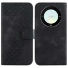 For Honor X9a 7-shaped Embossed Leather Phone Case(Black) - 1