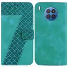 For Honor 50 Lite Global Seven-shaped Embossed Leather Phone Case(Green) - 1