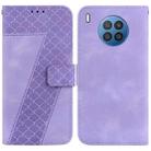 For Honor 50 Lite Global Seven-shaped Embossed Leather Phone Case(Purple) - 1