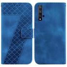 For Honor 20 Seven-shaped Embossed Leather Phone Case(Blue) - 1