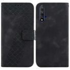 For Honor 20 Seven-shaped Embossed Leather Phone Case(Black) - 1