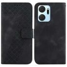 For Honor X7a 7-shaped Embossed Leather Phone Case(Black) - 1