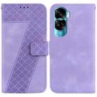 For Honor 90 Lite 7-shaped Embossed Leather Phone Case(Purple) - 1