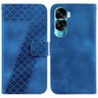 For Honor 90 Lite Seven-shaped Embossed Leather Phone Case(Blue) - 1