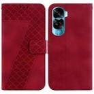 For Honor 90 Lite 7-shaped Embossed Leather Phone Case(Red) - 1