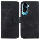 For Honor 90 Lite Seven-shaped Embossed Leather Phone Case(Black) - 1