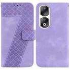 For Honor 90 Pro Seven-shaped Embossed Leather Phone Case(Purple) - 1